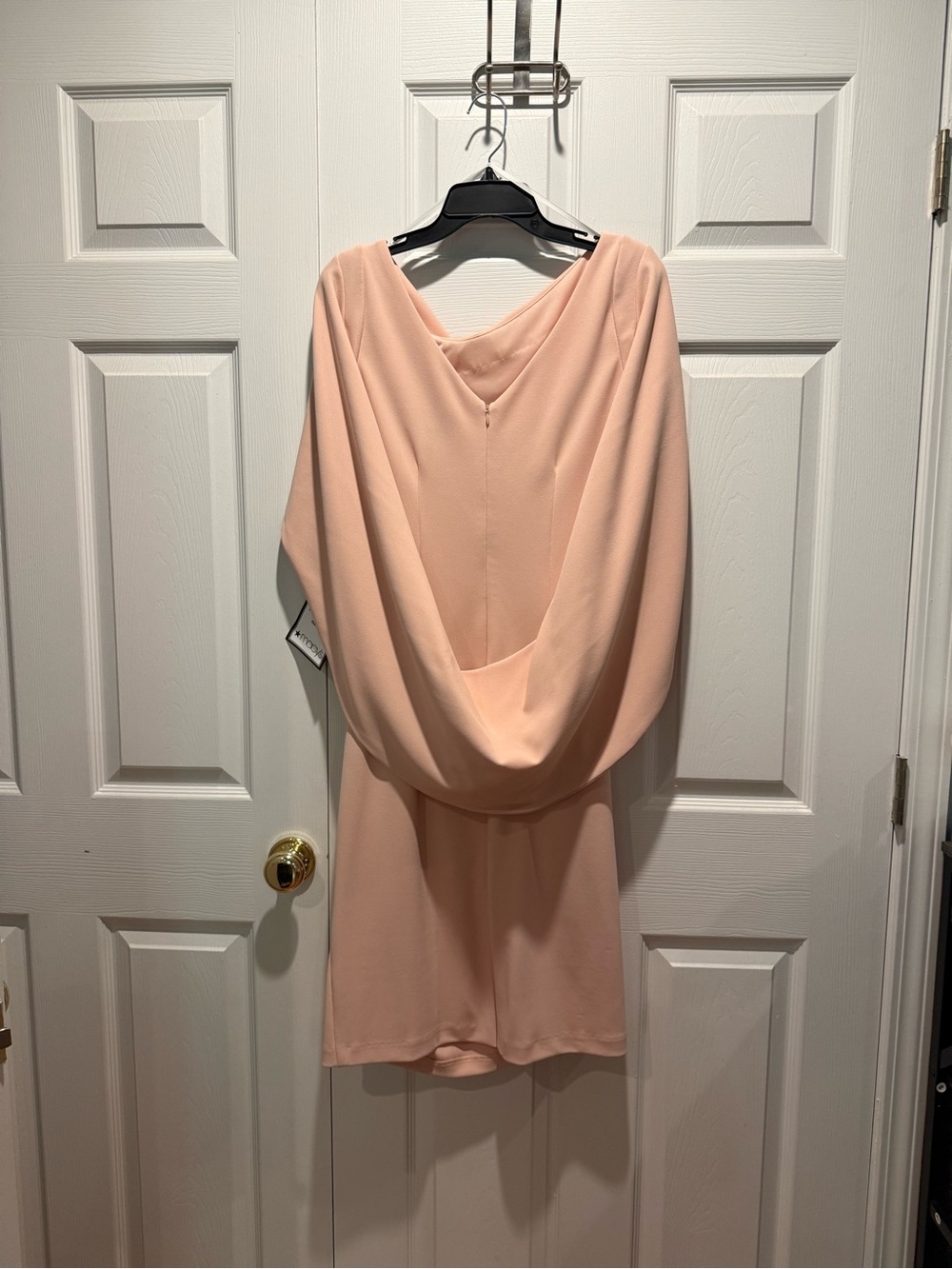 Cowl-Back Peach Wedding Dress for Women